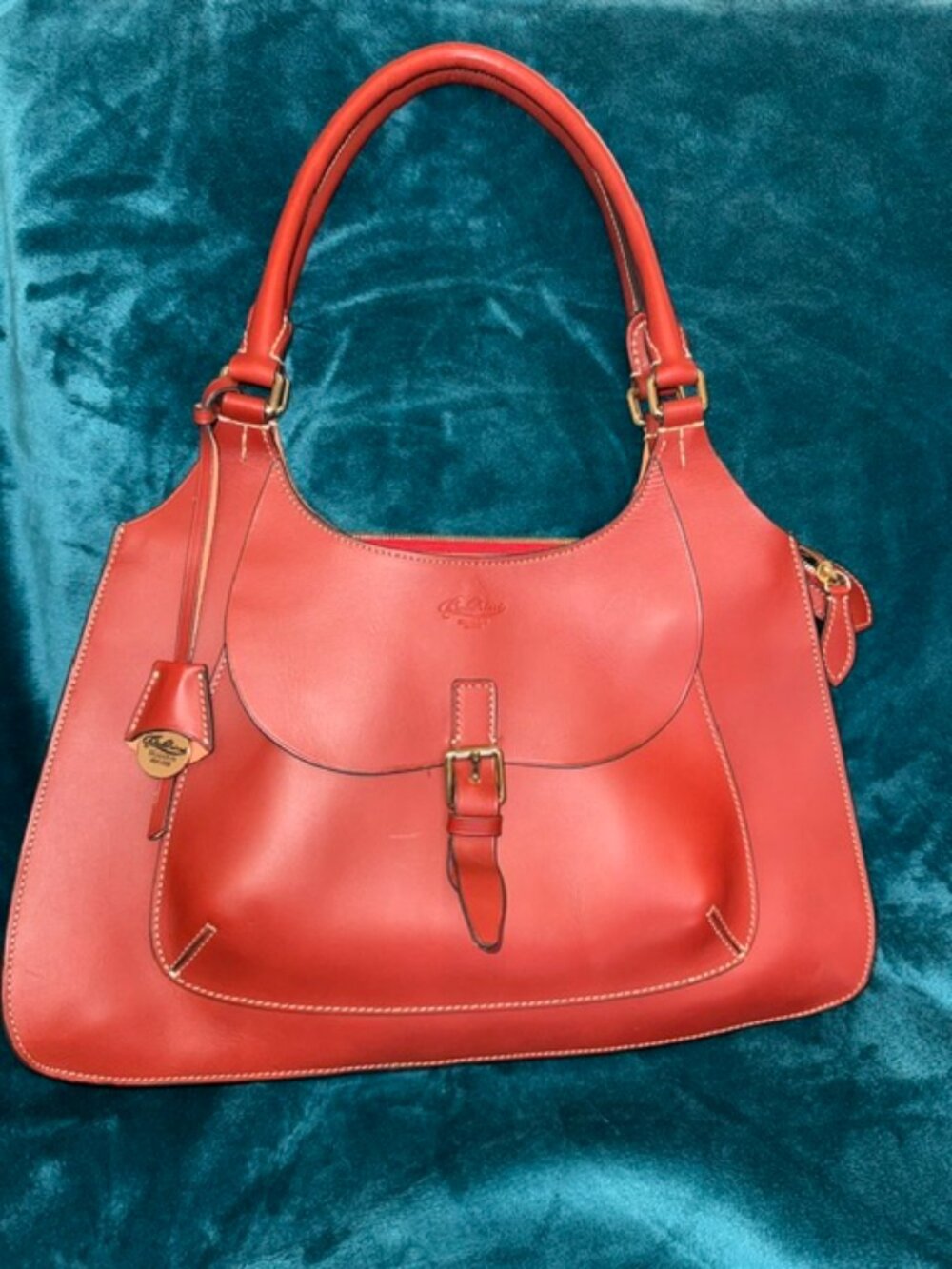Boldrini Selleria (1955) Brown Italian Leather Bag with gold Hardware.
